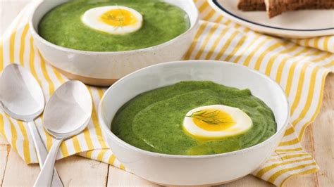 Let sit until the whites have set, about 3 minutes. Spinach Dill Soup with Soft-Cooked Eggs | Eggs.ca