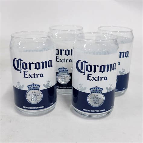 Corona Extra Can Glasses Set Of 4 16 Oz Ebay