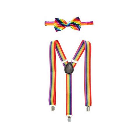 Rainbow Suspenders And Satin Bowtie Set Claire S Liked On