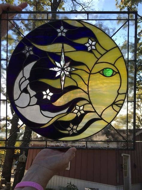 Sun Moon Panel Pattern Only Etsy Stained Glass Diy Stained Glass