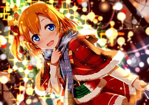 Wallpaper Anime Girls Red Love Live Christmas Toy
