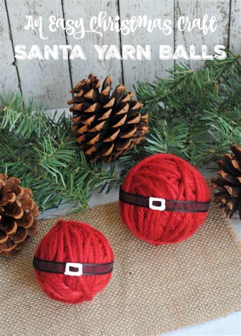 Easy Christmas Craft Santa Yarn Balls Diy