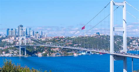 View Of The Fatih Sultan Mehmet Bridge Over The Bosphorus Strait In