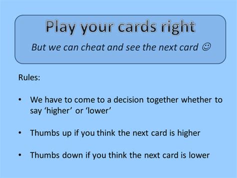 The 2 of hearts is the highest. GCSE Business - Business and People - Play Your Cards ...