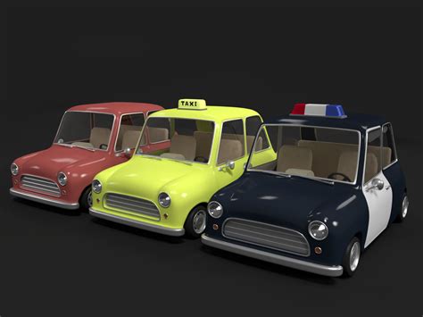 Cartoon Police Car Taxi 3d Cgtrader