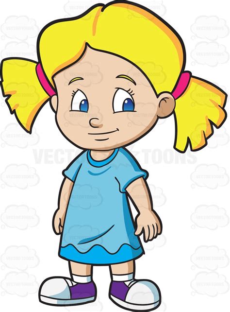 An Adorable Preschool Girl In Pigtails • Vector Graphics