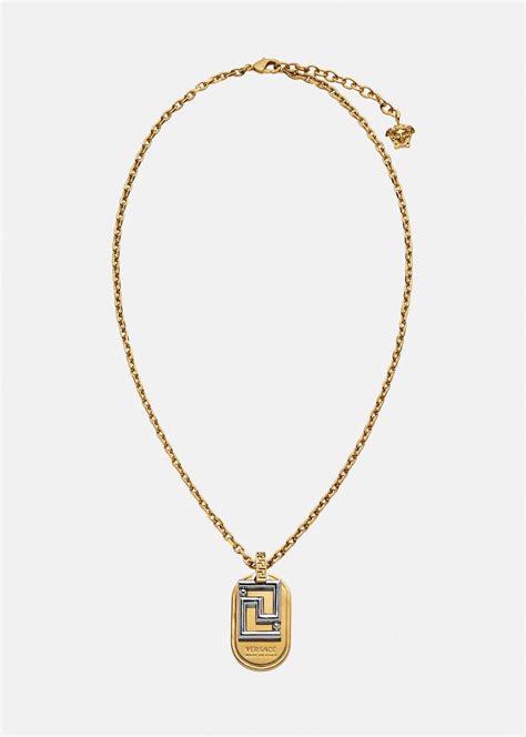 Versace Men Fashion Jewelry Greca Necklace Silver Gold JV Interior