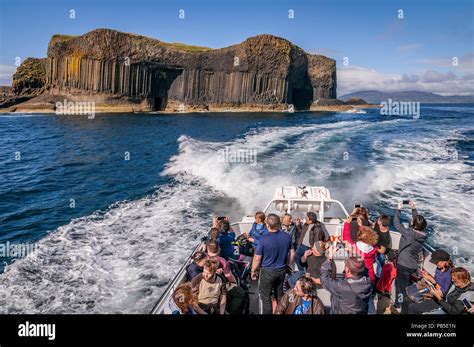The Island Of Staffa And Fingals Cave Boat Cave On The Left Argyll
