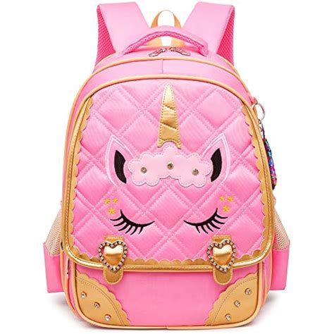 cute unicorn face diamond bling waterproof pink school backpack set girls book 701722359079 ebay