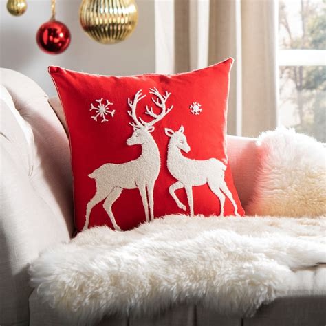 12x24 Pillow Red Santa Sleigh On Cream Candf Home Throw Pillows Home