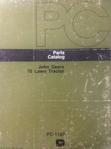 John Deere 70 Lawn Tractor Parts Manual Pc 1187 1970 1974 7 Hp