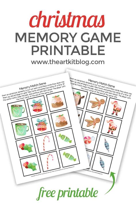 Christmas Memory Match Game Free Printable Free Games For Kids