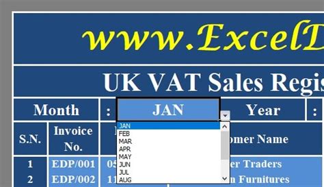 Download Uk Vat Sales Register Excel Template Exceldatapro