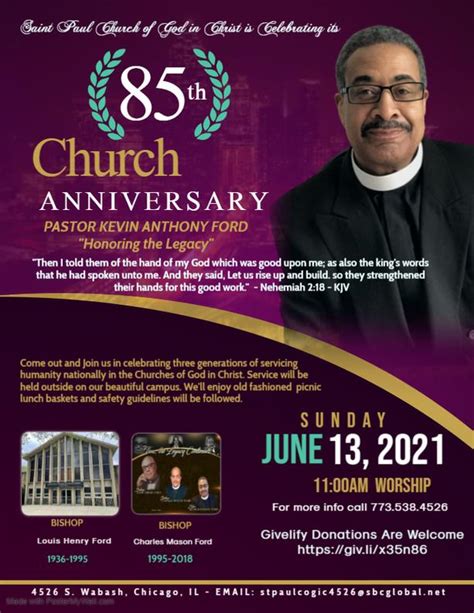 St Paul Church Of God In Christ 85th Anniversary