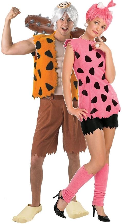 Couples Pebbles And Bamm Bamm Fancy Dress Costume