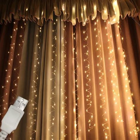 Led Curtain Light 3mx3m 300leds Garland Usb Powered Fairy Light Silver