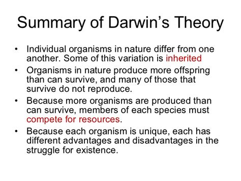Thus it was titled on the origin of species by natural selection. darwinвЂ™s theory of evolution