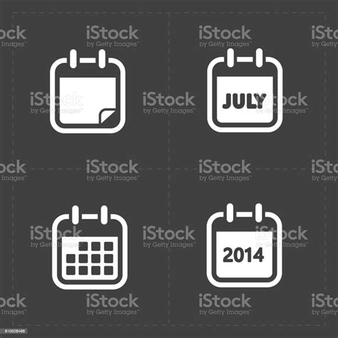 Vector White Calendar Icons Stock Illustration Download Image Now