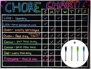 Buy Xl Chore Charts For Multiple Kids With 4 Pack Marker Set Magnetic