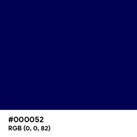 Deep Navy Blue Color Hex Code Is 000052