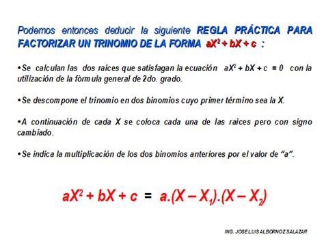 Trinomio De La Forma X2 Bx C Formula General Formă Blog