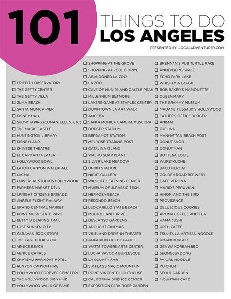 The Top Ten Things To Do In Los Angeles With Text Overlaying It