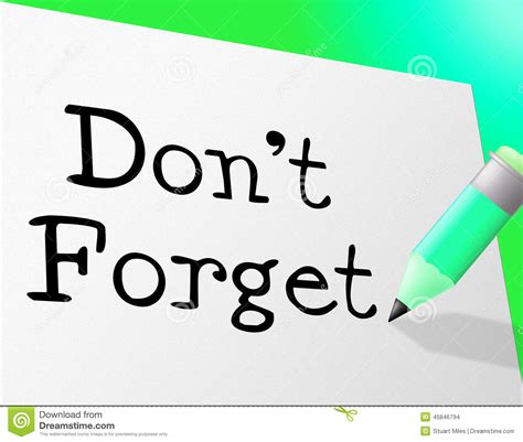 Don't Forget Indicates Keep In Mind And Agenda Stock Illustration - Image: 45846794