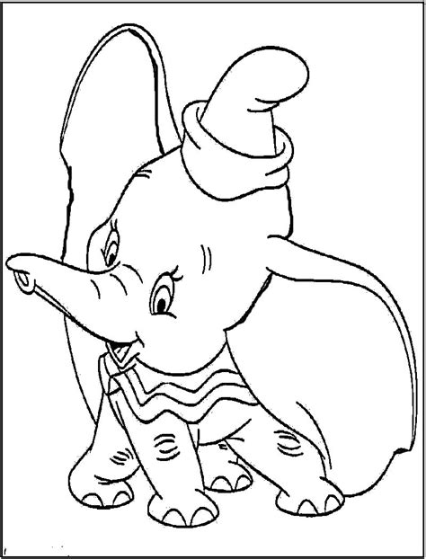 Printable dumbo coloring pages for kids. Dumbo Smile Coloring Pages For Kids #cNl : Printable Dumbo ...