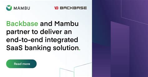 Backbase And Mambu Partner Up Saas Cloud Banking Platform Mambu