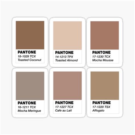 Pantone Swatches Nude Sticker For Sale By AmeliaMae05 Redbubble