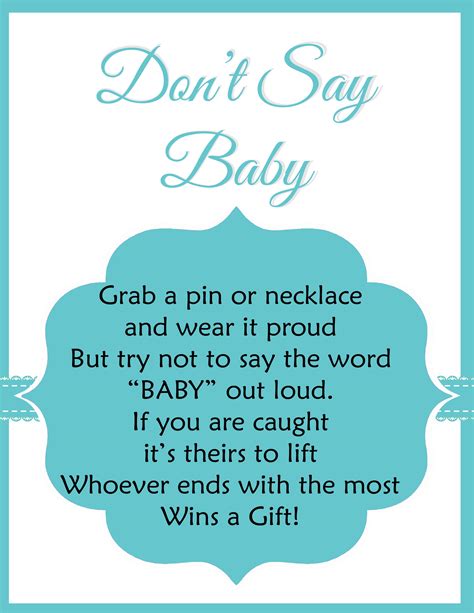 Dont Say Baby Game