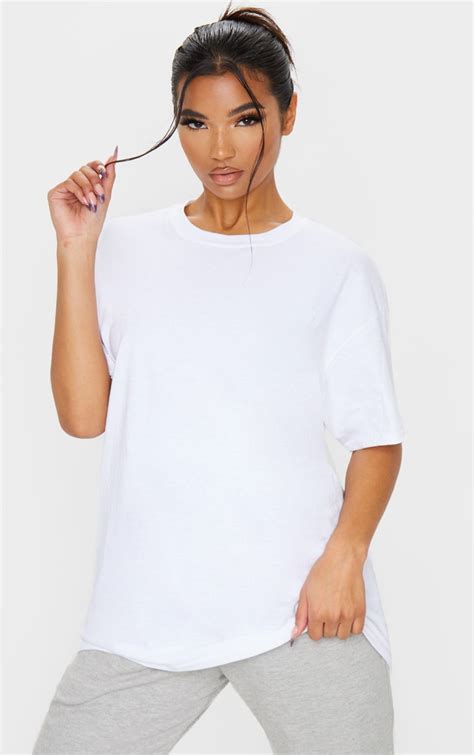 White Oversized Boyfriend T Shirt Tops Prettylittlething Usa