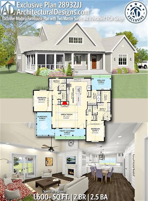 12 Farmhouse House Plans With Two Master Suites Information