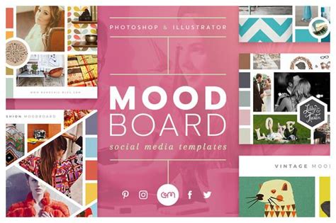 Social Media Templates Mood Board Pack 10 Easy To Edit Fully