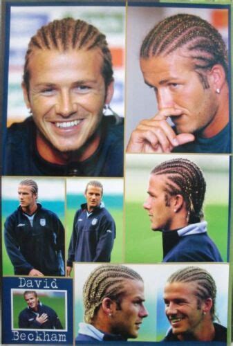 David Beckham Cornrows Asian Football Poster England Ebay