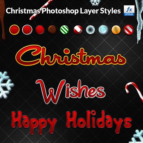 Christmas Photoshop Layer Styles Pack Add Ons Graphicriver