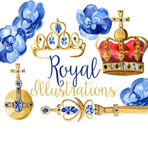 Royal Illustrations Watercolor Crowns Crown Clip Art Orb