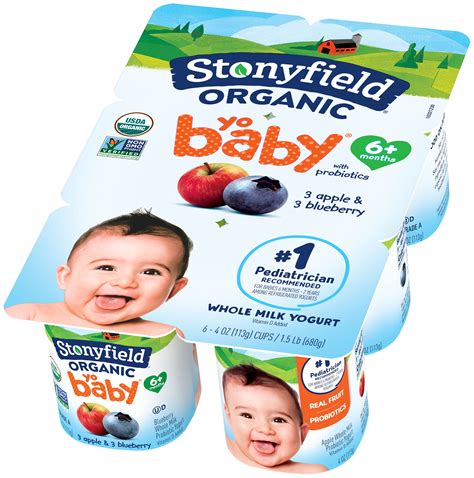 Stonyfield Organic Yobaby Apple And Blueberry Baby Yogurt With Probiotics