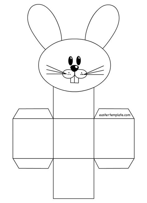 Rabbit Box Template Easter Paper Crafts Easter Basket Crafts Easter