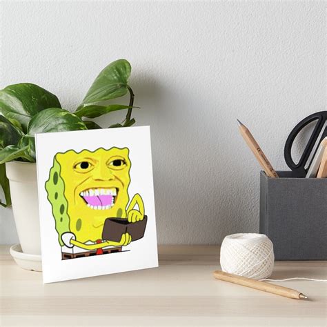 Spongebob Wallet Meme Art Board Print By Totalbubble Redbubble