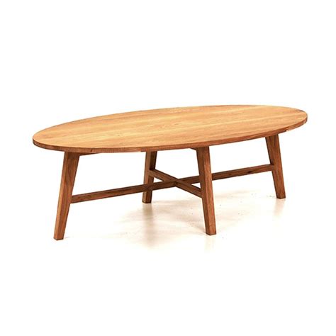 Walnut large oval wood coffee table. Bjorn Elliptical Coffee Table - Fechters