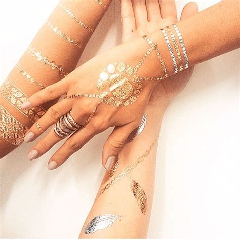 now she can tap into this year s hottest trend with these temporary metallic gold tattoos