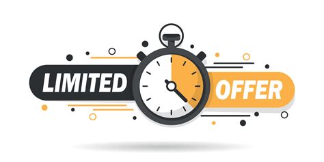 Limited Offer Icon In Flat Style Promo Label With Alarm Clock Vector