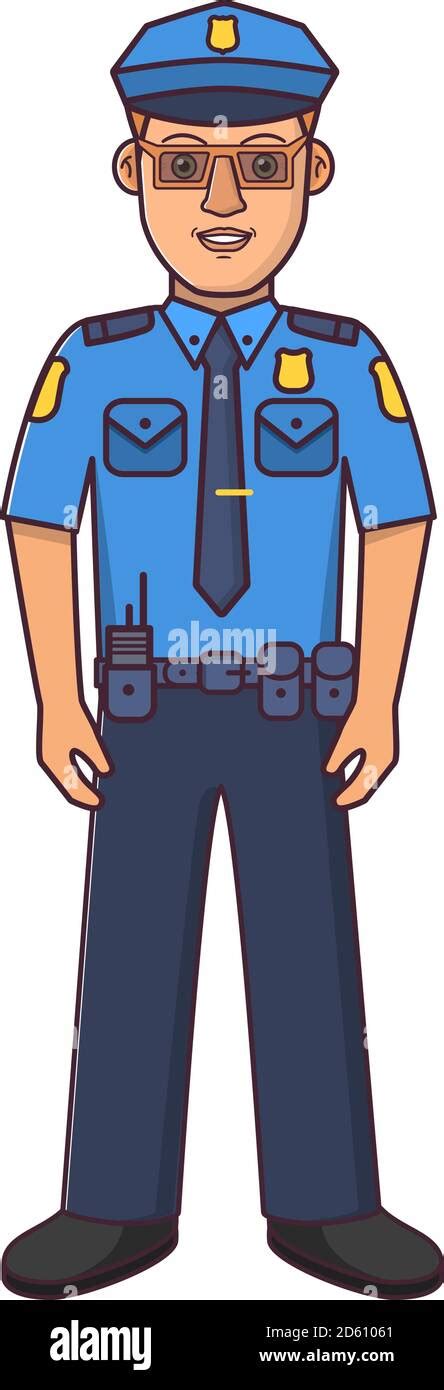 Police Officer Cartoon Character Police Man In A Uniform Stock Vector