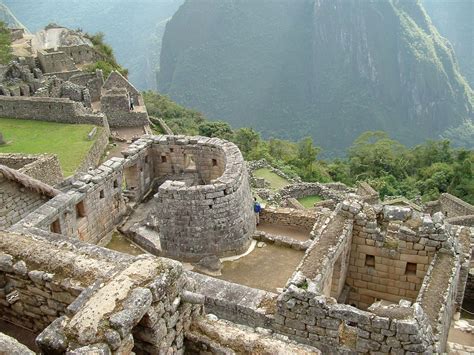 Temple Of The Sun Or Torreon At Machu Picchu Peru Image Free Stock