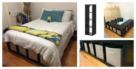 We recommend you to use 3/4 plywood or mdf to build the frame of the bed frame, as well as the bottom of the drawers. DIY Platform Bed Made From Storage Shelves | Diy platform ...