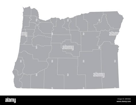 Oregon State Counties Map Stock Vector Image And Art Alamy