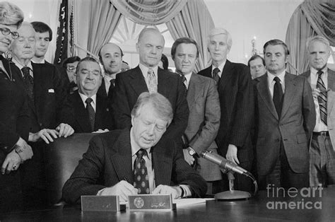 Jimmy Carter Signing Act Photograph By Bettmann Fine Art America