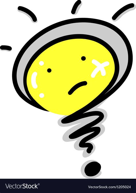 cartoon of a light bulb question mark royalty free vector
