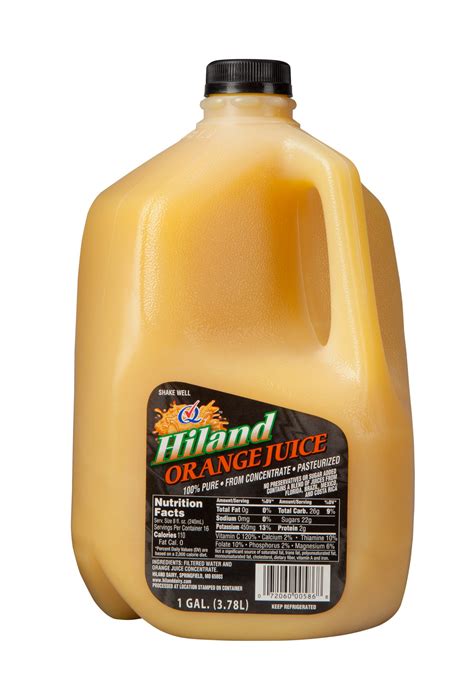 Hiland Orange Juice Gallon Hiland Dairy